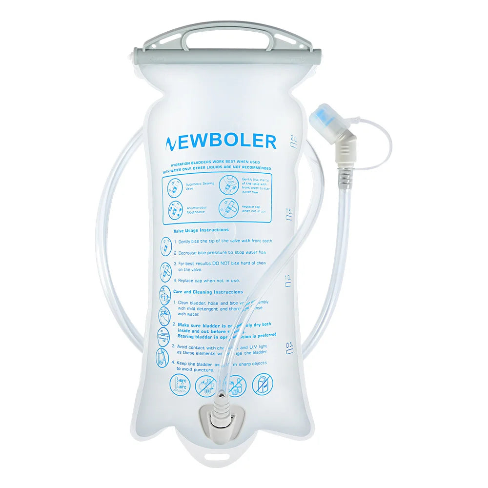 NEWBOLER Outdoor Sport Water Bladder — 1.5L/2L/3L TPU Soft Flask for Camping, Running & Biking