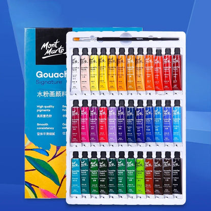 High-Quality Gouache Paint Set: 12/18/24 Colors for Professional Artist Painting - Washable Watercolor, 6/12ML Tubes - Student Exam Art Supplies