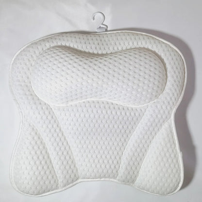 Luxury Bath Pillow for Bathtub – Neck & Back Support Headrest with Soft 4D Mesh
