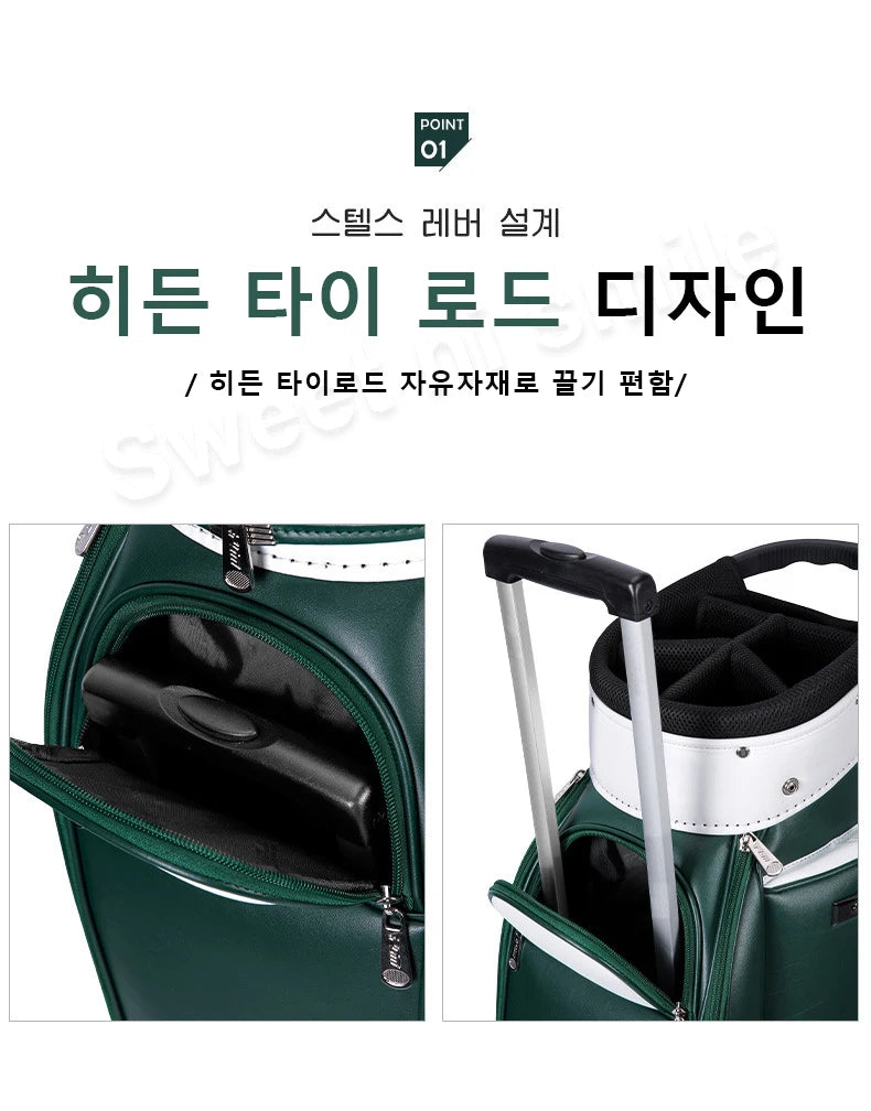 PGM Wheeled Golf Caddy Bag QB127 – 4-Wheel 360° Rotation Removable Waterproof Bag for Men & Women