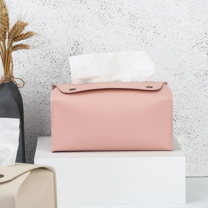 PU Leather Tissue Box – Desktop Storage Organizer for Dining Room, Living Room & Kitchen, 1PC