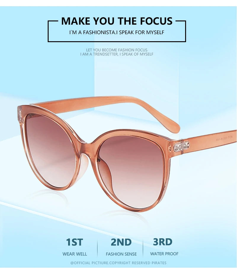 Cat Eye Sunglasses for Women - Oversized UV Protection Outdoor Driving Sunshade Glasses