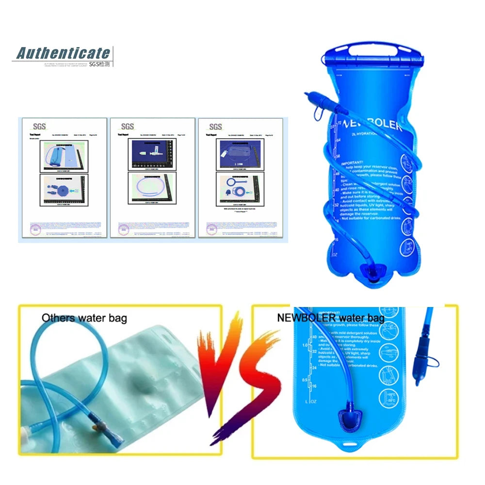 NEWBOLER Water Bladder Hydration Pack — BPA-Free 2L/3L Reservoir for Running, Hiking & Backpacking