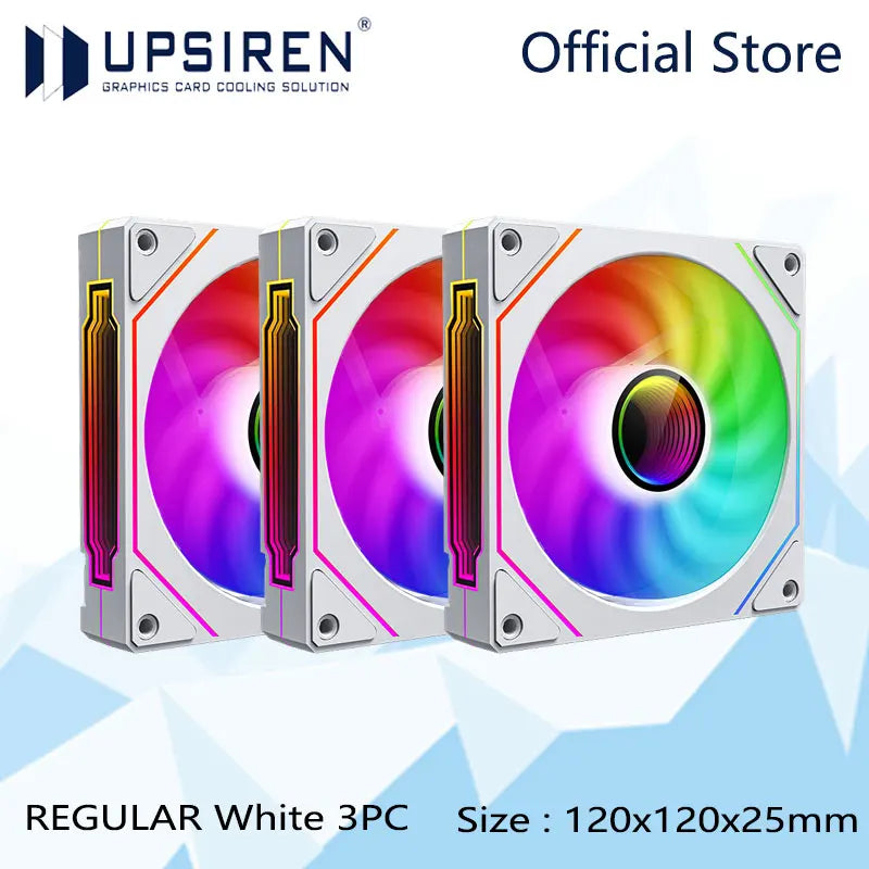 UPSIREN UF-1 PRISM 4 PRO 12cm ARGB Computer Chassis Fan – Quiet 4 Pin PWM Cooling Fan, 45.2CFM Air Volume (600-1500RPM)