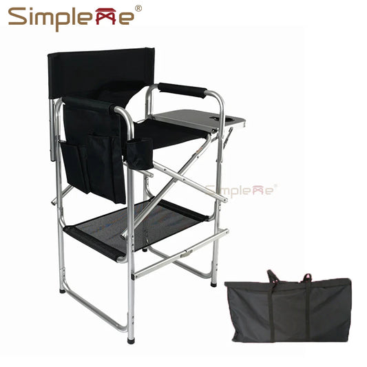 28-Inch Lightweight Aluminium Folding Director Chair – Tall Salon Makeup Chair