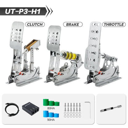 SIMJACK UT Sim Racing Pedals – PC Racing Simulator, Pressure Sensor Load Cell & HE Hydraulic Pedal