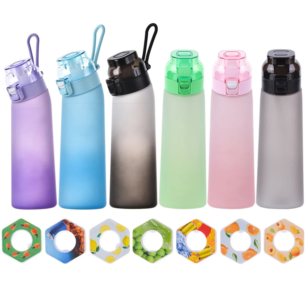 650ML Leak-Proof Fragrance Water Bottle , 7 Flavor Pods - Portable Air Water Bottle for Travel, Hiking & Climbing
