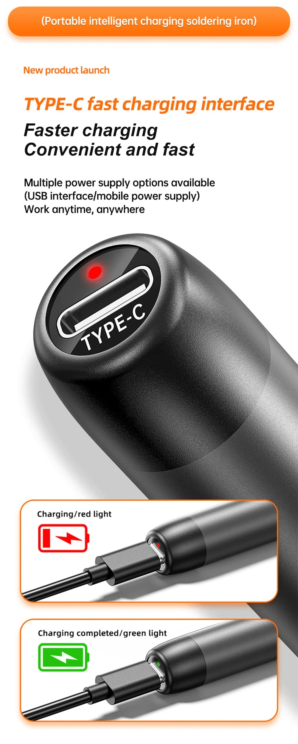 Multifunctional USB Electric Soldering Iron Kit – Adjustable 300–450℃ Digital Welding Tool Set