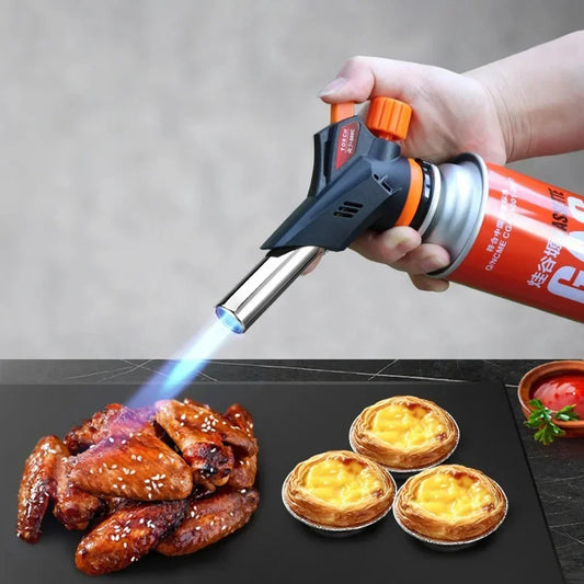 Butane Gas Torch Burner with Auto Ignition – Flame Gun for Welding, BBQ, Camping, and Cooking