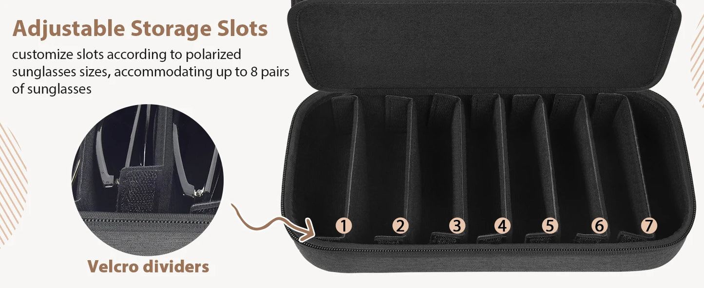 Travel Sunglasses Organizer Case for Quay Polarized Sunglasses – Men & Women Trendy Sunglass Storage Holder (Bag Only)