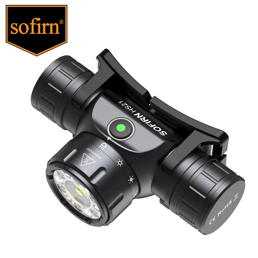 Sofirn HS21 2000LM EDC Headlamp — USB-C Rechargeable 18650 Flashlight with Infrared Switch