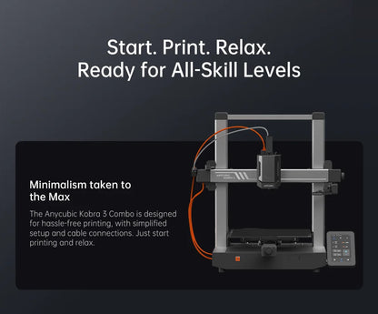 ANYCUBIC Kobra 3 Combo Multi-Color FDM 3D Printer – 600mm/s Speed, 250x250x260mm Build Volume