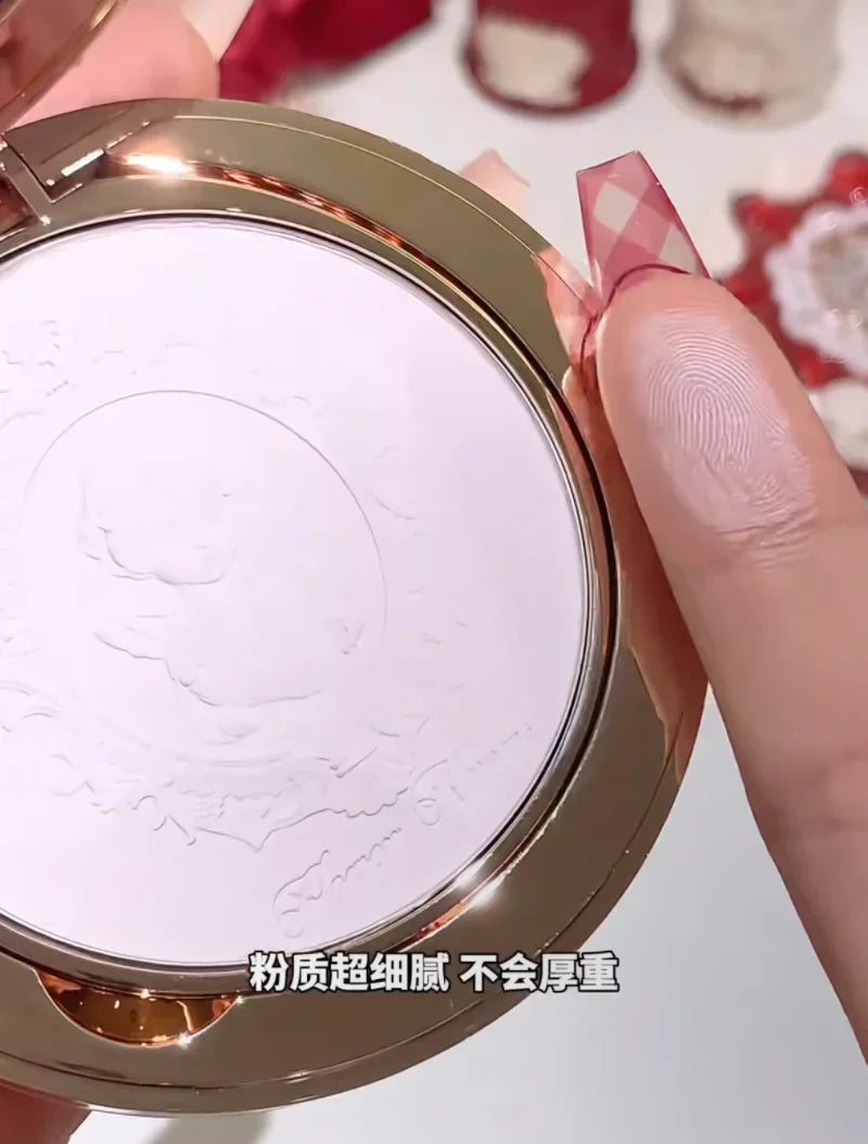 Flower Knows Strawberry Cupid Pressed Powder – Matte Soft Focus Oil-Control Setting Powder for Long-Lasting Finish