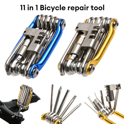 10-in-1 Multifunction Bicycle Repair Kit – MTB Bike Wrench, Screwdriver, Chain & Spoke Tools