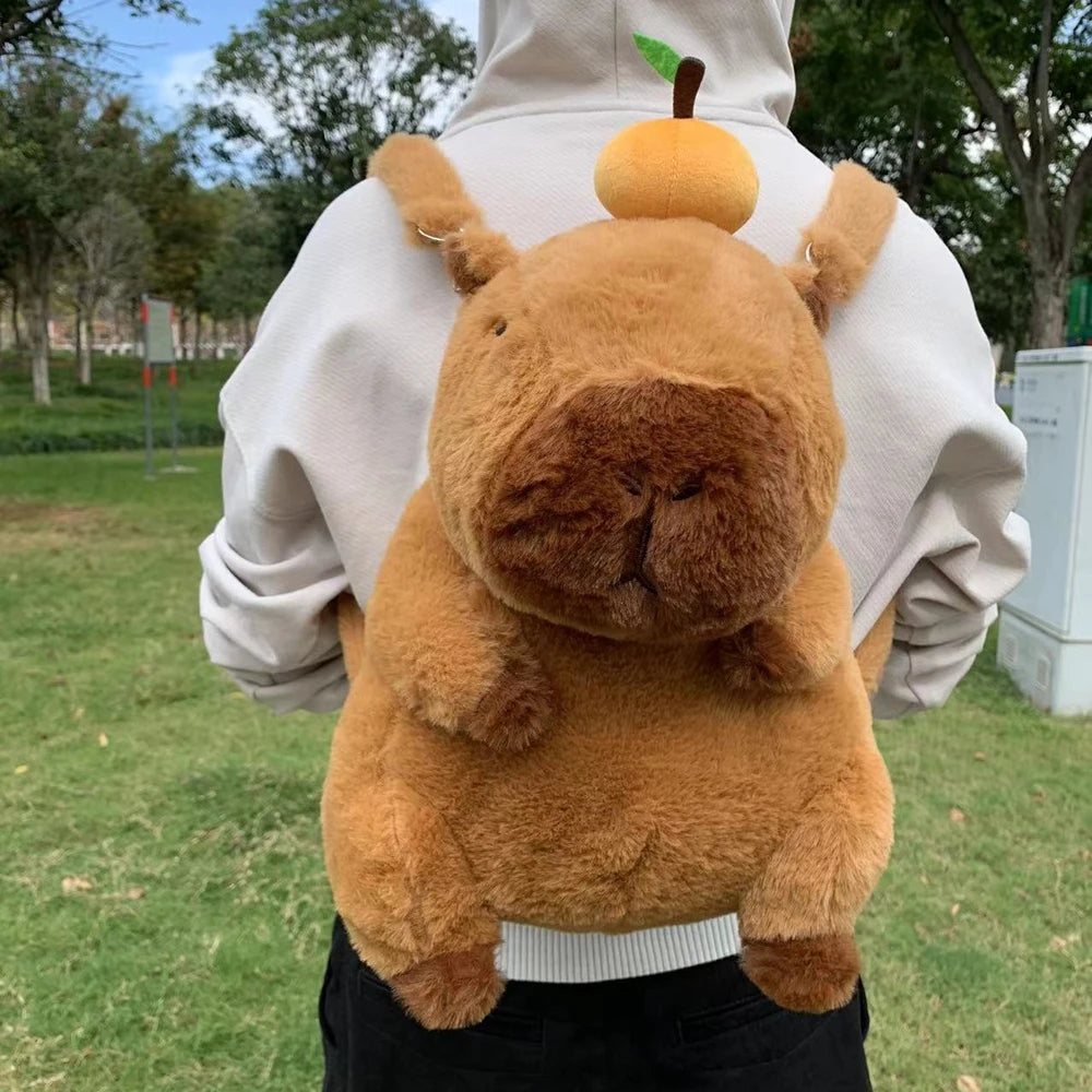 Kawaii Capybara Plush Backpack: Fashionable Plushie Doll Fur Bag - Children's Shoulder Bag Mini Knapsack, Cute Gift for Girlfriend