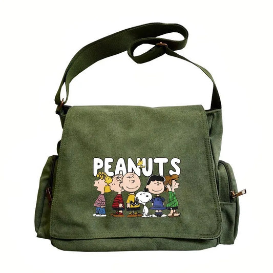 New Snoopy Women’s Canvas Bag – Large Capacity Cartoon Crossbody & Messenger Shoulder Bag