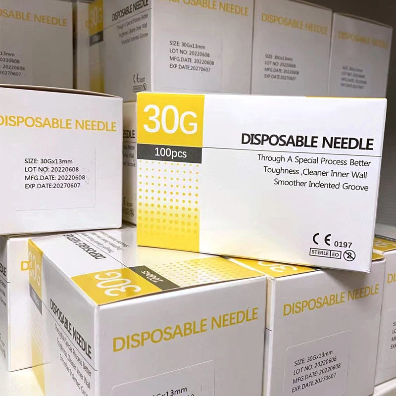 Smallest Injection Needle 100pcs Painless Small Needle 30G - Disposable Medical Micro-Plastic In ...