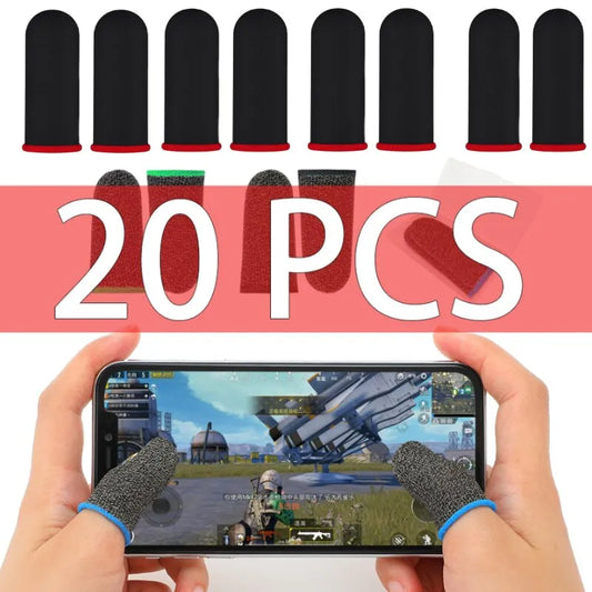20PCS Breathable Game Finger Covers - Sweatproof Touch Screen Thumb Gloves for Phone Gaming