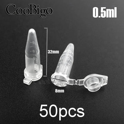 0.2-10ML Plastic Seed Storage Bottles — Transparent Centrifuge Tube Containers with Caps