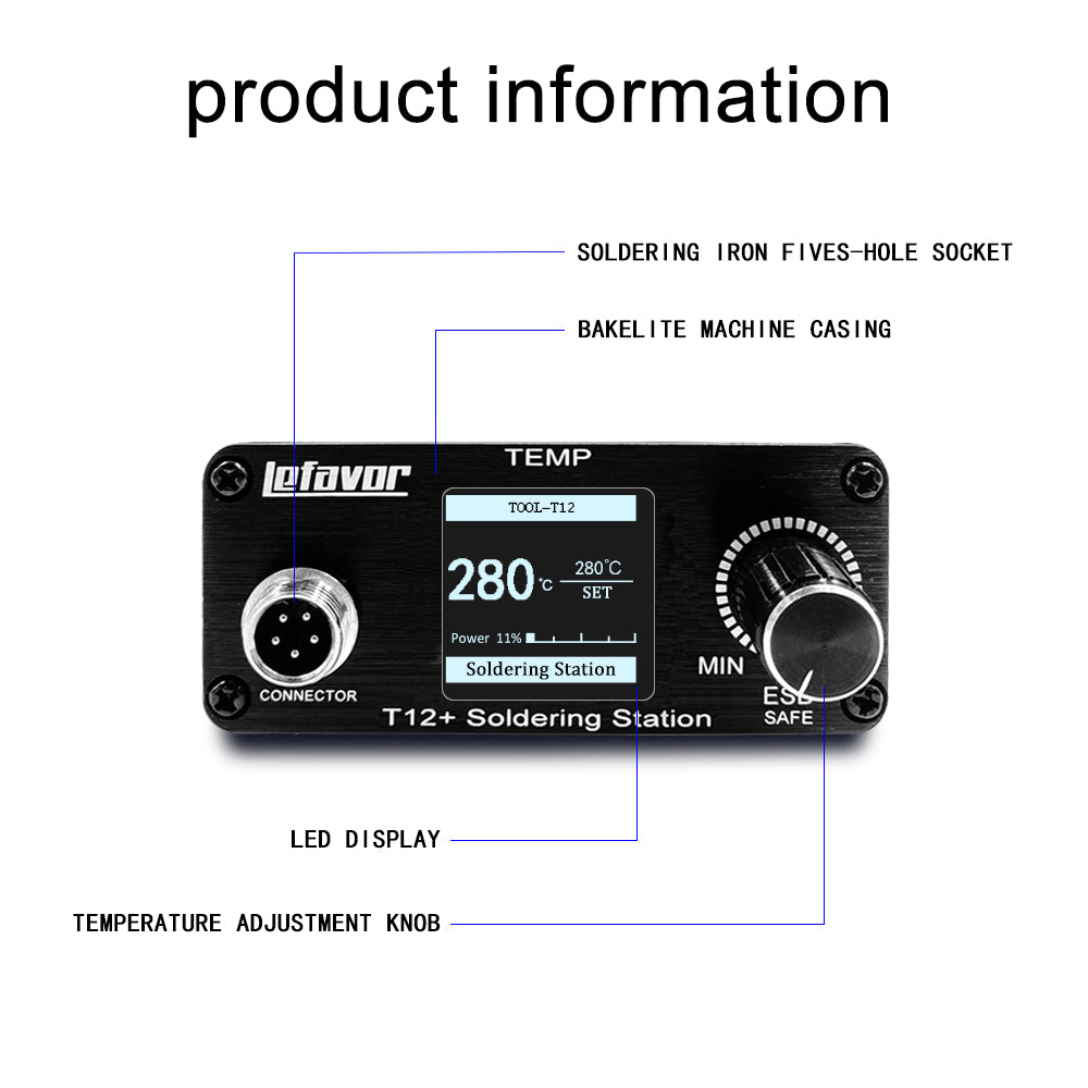 T12 75W Digital Soldering Iron Station – Adjustable Temperature Control, Welding & Rework Microcontroller Tool