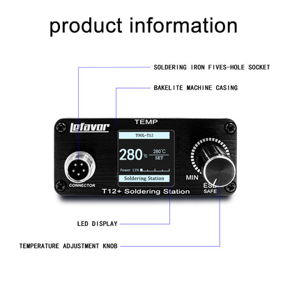 T12 75W Digital Soldering Iron Station – Adjustable Temperature Control, Welding & Rework Microcontroller Tool