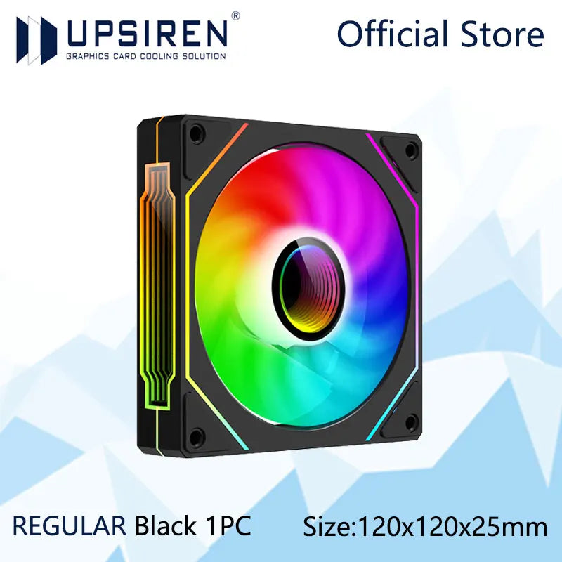 UPSIREN UF-1 PRISM 4 PRO 12cm ARGB Computer Chassis Fan – Quiet 4 Pin PWM Cooling Fan, 45.2CFM Air Volume (600-1500RPM)
