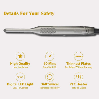 Titanium Mini Flat Iron – Adjustable Temperature Hair Straightener for Men, Pixie, Beard & Bangs