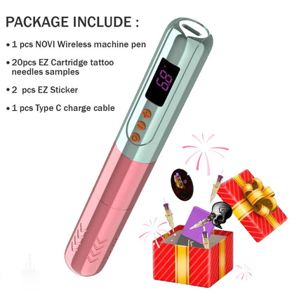 EZ NOVI Wireless Permanent Makeup Pen Machine – Battery SMP & Tattoo Micropigmentation Kit (3 Batteries)