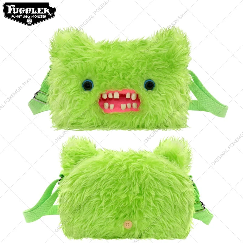 Original Fuggler Ugly Teeth Monster Plush Crossbody Bag – Kawaii Screech Mr. Buttons Shoulder Doll Gift