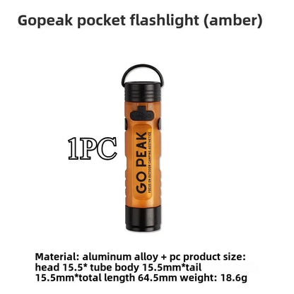 GOPEAK Mini Pocket Flashlight – Outdoor Key Clip LED Cap Light, Long-Lasting Emergency & Disaster Relief 5050 Small Torch