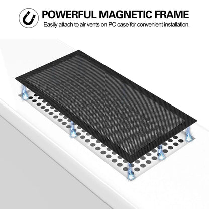 12x12cm/12x24cm Magnetic Frame PC Fan Dust Filter - Dustproof PVC Cover for Computer Cooler Fan, Mesh Dust Filter