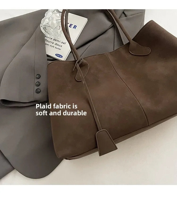 2025 Women’s Faux Suede Handbag – High-Quality, Versatile Large Capacity Shoulder Bag