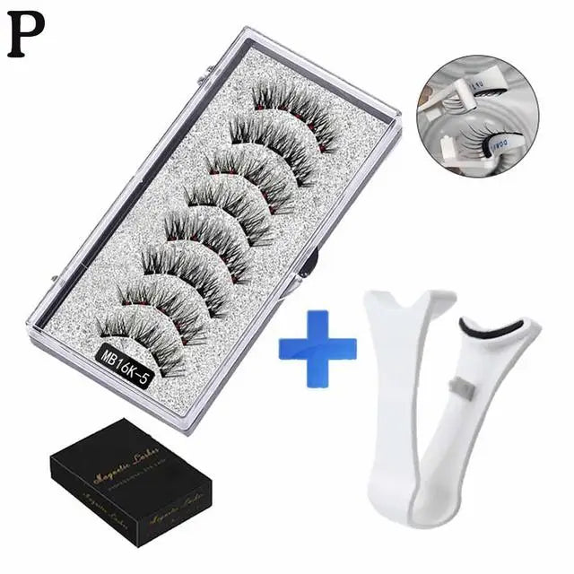 3D Natural Magnetic Eyelashes – 5 Magnetic Lashes with Handmade Gift Box, Reusable Extensions