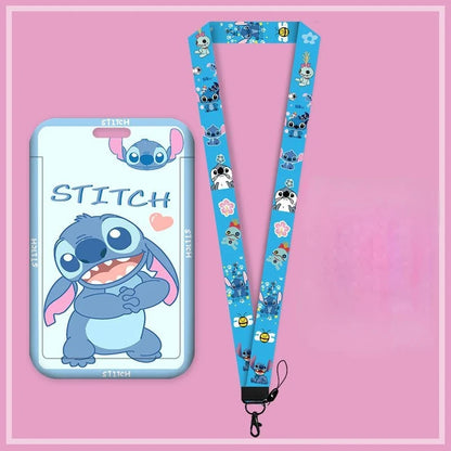 Disney Anime Stitch Badge Holder – Kawaii Card Holder Lanyard for Students, Kids, Campus Neck Strap Gift