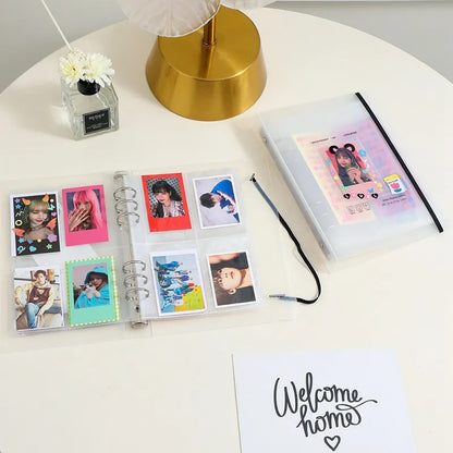A5 Kpop Binder Photocards Holder Album - Heart Photo Card Collection for Students and School Stationery - Perfect Birthday Gift (3 Inch Album Included)