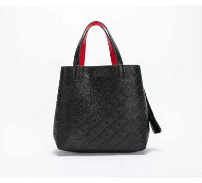 CH Fashion Women’s Shoulder Bag – Large Capacity Casual PU Leather Handbag with Embossed Letters