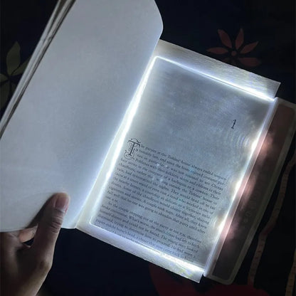LED Flat Plate Panel Book Light - Portable Eye-Caring Bookmark for Night Vision Reading, Study, Car Travel