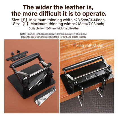 WUTA Manual Leather Skiving Machine – Belt Thinning Splitter & Strap Cutting Tool for Cowhide Leather DIY