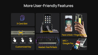 Ulefone Armor 24 Rugged Phone - 22000mAh, 24GB+256GB, 6.78" 120Hz Display, 64MP+64MP Camera, NFC, LED Light, Global Version