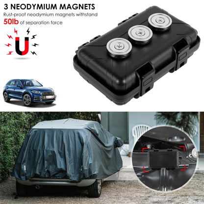 1-2Pcs Upgraded Magnetic Key Holder – Waterproof & Rustproof Under Car Key Box (Multifunctional Spare Key Hider)
