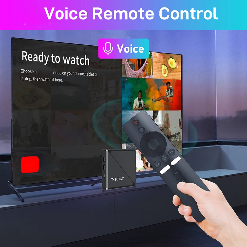 Android 16 Smart TV Box — Allwinner H313 Quad-Core, Dual WiFi 2.4G/5G, 14K Media Player with Voice Remote (16G/256G)