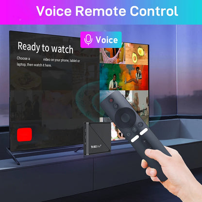 Android 16 Smart TV Box — Allwinner H313 Quad-Core, Dual WiFi 2.4G/5G, 14K Media Player with Voice Remote (16G/256G)