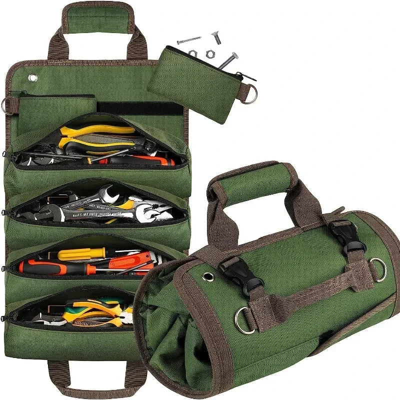 Multi-Purpose Professional Tool Bag – High-Quality Multi-Pocket Roll-Up Hardware Tools Organizer, Portable Small Tool Pouch