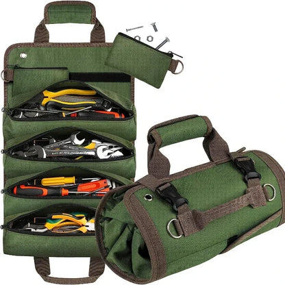Multi-Purpose Professional Tool Bag – High-Quality Multi-Pocket Roll-Up Hardware Tools Organizer, Portable Small Tool Pouch