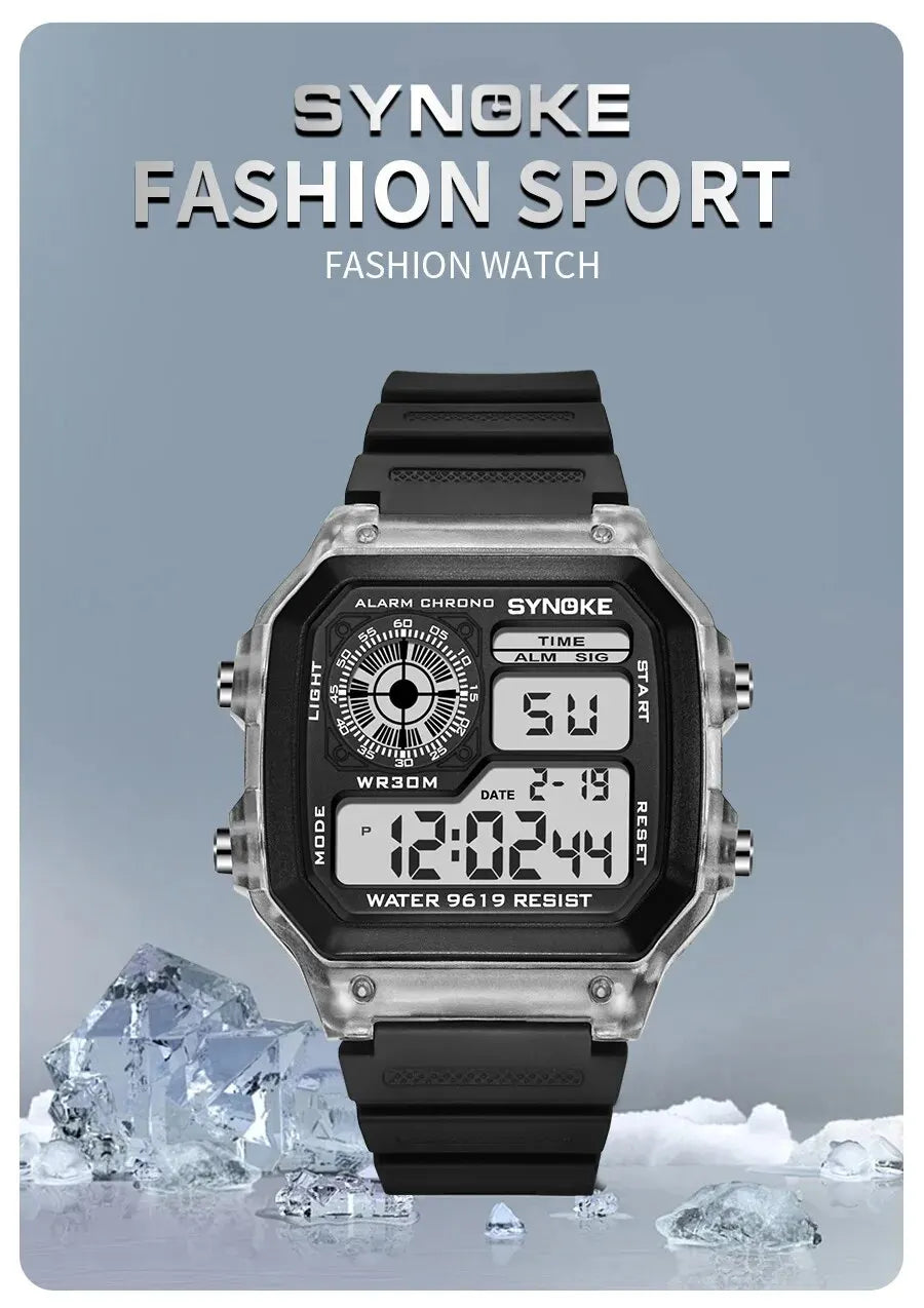 SYNOKE Digital Sports Watch for Men & Women – Luminous, Multifunction, Waterproof Wristwatch with Seven Lights for Outdoor & Running