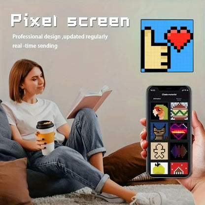 LED Pixel Display Night Light – APP Controlled Programmable Text & Animation DIY Lamp for Home, Bedroom, Game Room & Bar Decor