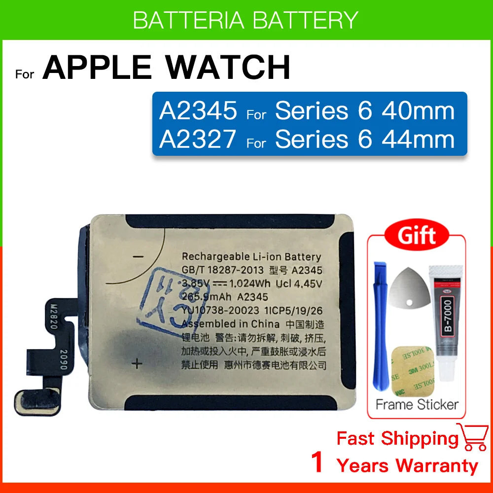 New Genuine Replacement Battery for Apple Watch Series SE 4/5/6 – 40mm/44mm, Includes Free Tools