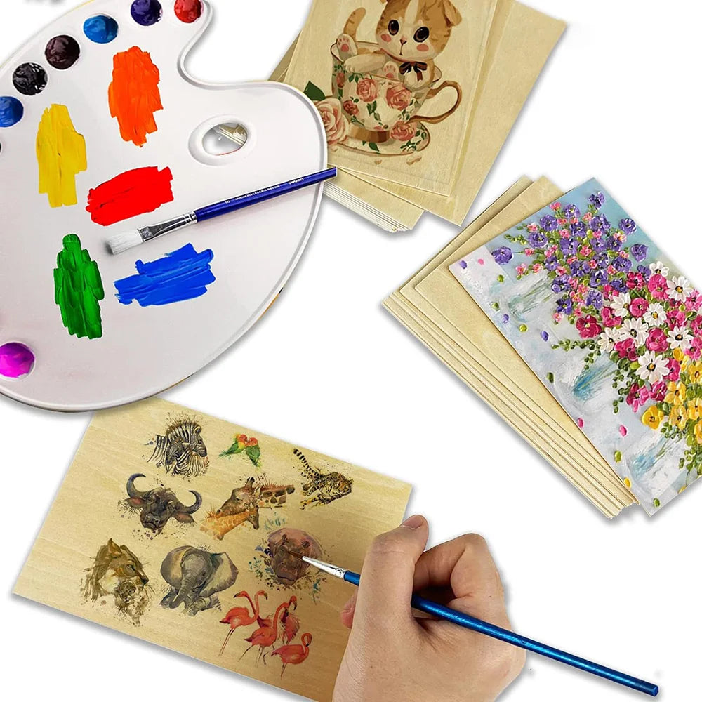 10Pcs 15x10CM 2MM Basswood Sheets – Thin Unfinished Wood Boards for Crafts & Model Making