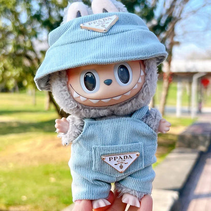 Corduroy Clothing Set for 17cm Labubu Doll – Outfit, Hat & Shoes DIY Accessories Gift