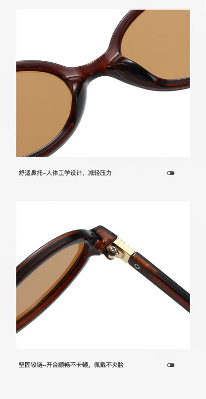 Fashion Oval Retro Sunglasses for Women – Simple Literary Design, Small Frame UV400 Luxury Travel Eyewear